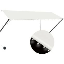 TRUE DEAL Auvent Rétractable Avec LED 300x150 Cm Crème 8 TRUE DEAL Auvent Rétractable Avec LED 300x150 Cm Crème -Pergola Soldes 26122846 2