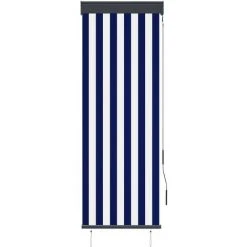 TRUE DEAL Store Roulant D'extérieur 60x250 Cm Bleu Et Blanc -Pergola Soldes 26122899 2