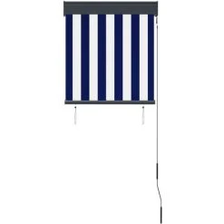 TRUE DEAL Store Roulant D'extérieur 60x250 Cm Bleu Et Blanc -Pergola Soldes 26122899 3