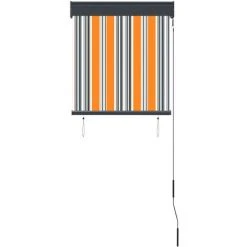 TRUE DEAL Store Roulant D'extérieur 60x250 Cm Jaune Et Bleu -Pergola Soldes 26122901 4