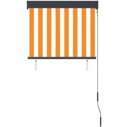 TRUE DEAL Store Roulant D'extérieur 80x250 Cm Blanc Et Orange 10 TRUE DEAL Store Roulant D'extérieur 80x250 Cm Blanc Et Orange -Pergola Soldes 26122918 4
