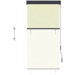 TRUE DEAL Store Roulant D'extérieur 80 X 250 Cm Crème -Pergola Soldes 26122920 3