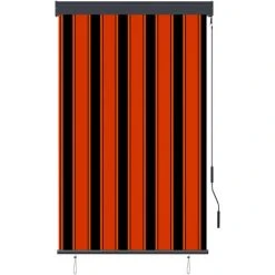 TRUE DEAL Store Roulant D'extérieur 100x250 Cm Orange Et Marron -Pergola Soldes 26122933 2