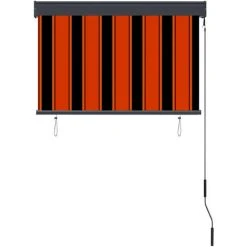 TRUE DEAL Store Roulant D'extérieur 100x250 Cm Orange Et Marron -Pergola Soldes 26122933 4