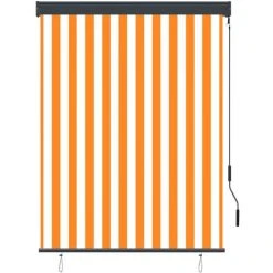 TRUE DEAL Store Roulant D'extérieur 120x250 Cm Blanc Et Orange 8 TRUE DEAL Store Roulant D'extérieur 120x250 Cm Blanc Et Orange -Pergola Soldes 26122936 2