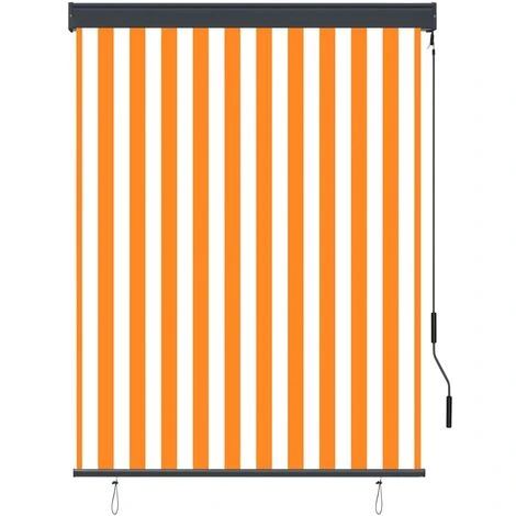 TRUE DEAL Store Roulant D'extérieur 120x250 Cm Blanc Et Orange 4 TRUE DEAL Store Roulant D'extérieur 120x250 Cm Blanc Et Orange – Image 2