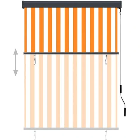 TRUE DEAL Store Roulant D'extérieur 120x250 Cm Blanc Et Orange 5 TRUE DEAL Store Roulant D'extérieur 120x250 Cm Blanc Et Orange – Image 3