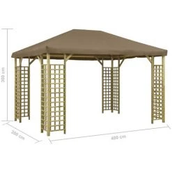 TRUE DEAL Belvédère 4x3 M Taupe -Pergola Soldes 26304141 5