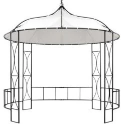TRUE DEAL Belvédère 300 X 290 Cm Blanc Rond 8 TRUE DEAL Belvédère 300 X 290 Cm Blanc Rond -Pergola Soldes 26304759 2