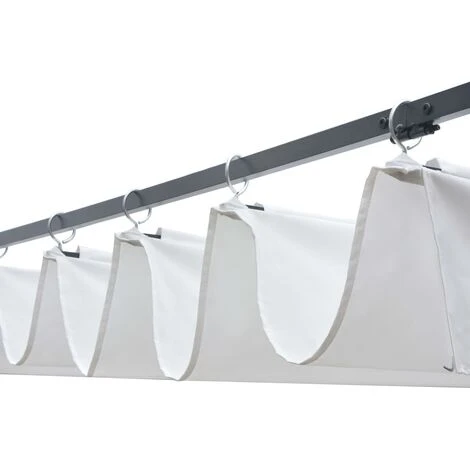 TRUE DEAL Tonnelle Avec Toit Résine Tressée 400x400x200cm Marron Et Crème 5 TRUE DEAL Tonnelle Avec Toit Résine Tressée 400x400x200cm Marron Et Crème – Image 3