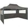 TRUE DEAL Tente Pliable Avec 3 Parois 3 X 4,5 M Anthracite -Pergola Soldes 26367024 1