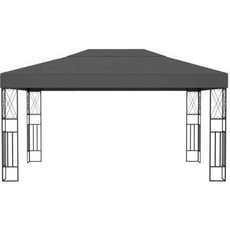 TRUE DEAL Tonnelle 3x4 M Anthracite Tissu 4 TRUE DEAL Tonnelle 3x4 M Anthracite Tissu – Image 2