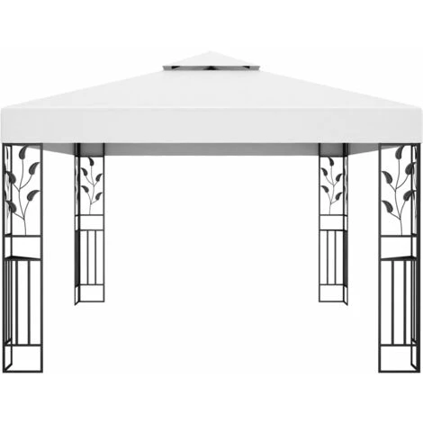 TRUE DEAL Tonnelle Avec Double Toit 3x4 M Blanc 4 TRUE DEAL Tonnelle Avec Double Toit 3x4 M Blanc – Image 2