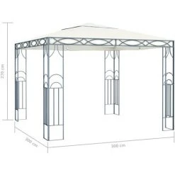 TRUE DEAL Tonnelle 300 X 300 Cm Crème -Pergola Soldes 26369795 4