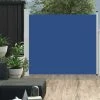 TRUE DEAL Auvent Latéral Rétractable De Patio 100x300 Cm Bleu -Pergola Soldes 26370090 1
