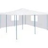 TRUE DEAL Belvédère Pliable Avec 2 Parois 5x5 M Blanc -Pergola Soldes 26370552 1