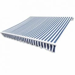 ASUPERMALL Store Banne En Toile Bleu Et Blanc 6 X 3 M (Cadre Non Inclus) 11 ASUPERMALL Store Banne En Toile Bleu Et Blanc 6 X 3 M (Cadre Non Inclus) -Pergola Soldes 26478243 5