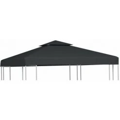 ASUPERMALL Recouvrement De Remplacement D'auvent 310 G/m² 3x3 M Gris Fonce