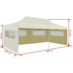 ASUPERMALL Tente De Reception Pliable Creme 3 X 6 M -Pergola Soldes 26480278 5