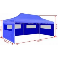 ASUPERMALL Tente De Reception Pliable Bleue 3 X 6 M -Pergola Soldes 26480280 4