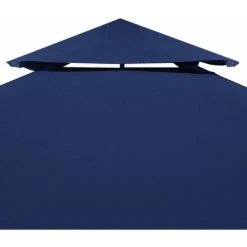 ASUPERMALL Toile Superieure De Belvedere 2 Niveaux 310 G/M² 4X3 M Bleu -Pergola Soldes 26480876 5