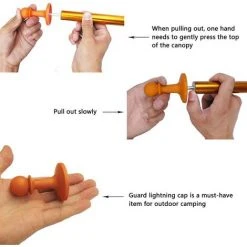 BARES Ensemble De Combinaison De Tente, Piquets De Tente, Protection Contre La Foudre, Bâche, Grappins Pour Le Camping, La Randonnée, Les Routards, 4 Pièces -Pergola Soldes 26494178 5