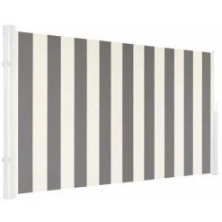 ICI STORE STORE DE TERRASSE LATERAL RETRACTABLE STRUCTURE GRISE 4 X 1,6 TOILE DICKSON® BLANC-GRIS - BLANC GRIS