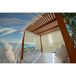 ICI STORE Store Enrouleur Extérieur Microperforé 140x230 Cm Beige DICKSON® Sunworker® M712 - Armature Anthracite - BEIGE