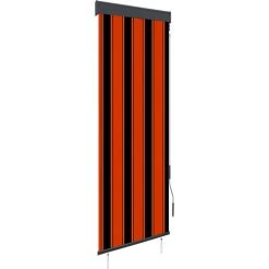 ASUPERMALL Store Roulant D'exterieur 60x250 Cm Orange Et Marron