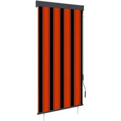 ASUPERMALL Store Roulant D'exterieur 80x250 Cm Orange Et Marron -Pergola Soldes 26965302 4