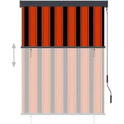 ASUPERMALL Store Roulant D'exterieur 120x250 Cm Orange Et Marron -Pergola Soldes 26965320 3