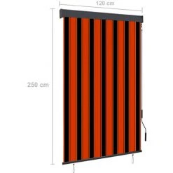 ASUPERMALL Store Roulant D'exterieur 120x250 Cm Orange Et Marron -Pergola Soldes 26965320 5