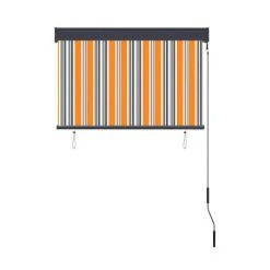 ASUPERMALL Store Roulant D'exterieur 100x250 Cm Jaune Et Bleu -Pergola Soldes 27343441 4