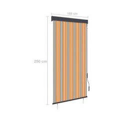 ASUPERMALL Store Roulant D'exterieur 100x250 Cm Jaune Et Bleu -Pergola Soldes 27343441 5