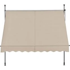 Store Banne Manuel Auvent Téléscopique 350 X 120 X 200-300 Cm Sable [pro.tec] -Pergola Soldes 27572218 4