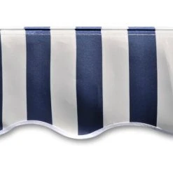 LITZEE Toit D'auvent Toile Bleu Et Blanc 4x3 M (Cadre Non Inclus) -Pergola Soldes 27604117 4