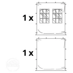 INTENT24.FR INTENT24 3x3 M Tente Pliante - Acier, PES Env. 300g/m², Côtés Avec Fenêtres, Crême - Crème -Pergola Soldes 27736895 2