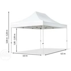 INTENT24.FR INTENT24 3x4,5 M Tente Pliante - Acier, PES Env. 300g/m², Côté Panoramique, Vert Foncé - Vert -Pergola Soldes 27736909 4