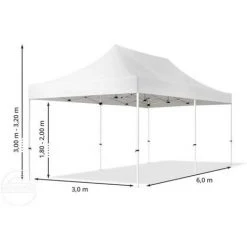 INTENT24.FR INTENT24 3x6 M Tente Pliante - Acier, PES Env. 300g/m², Côté Panoramique, Blanc - Blanc 9 INTENT24.FR INTENT24 3x6 M Tente Pliante - Acier, PES Env. 300g/m², Côté Panoramique, Blanc - Blanc -Pergola Soldes 27736918 4