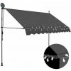 LITZEE Auvent Manuel Rétractable Avec LED 300 Cm Anthracite -Pergola Soldes 27809036 1