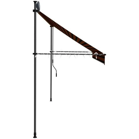 LITZEE Auvent Manuel Rétractable Avec LED 250 Cm Orange Et Marron 7 LITZEE Auvent Manuel Rétractable Avec LED 250 Cm Orange Et Marron – Image 5