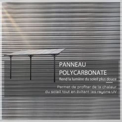Outsunny Pergola Rigide Alu. Polycarbonate Dim. 4,35L X 3l X 2,7H M Pavillon De Jardin Adossable Gris - Gris -Pergola Soldes 27823674 5