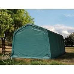 INTENT24.FR Abri Tunnel 3,3x6 M, PVC Env. 550g/m², Vert Foncé, Ancrâge Sol Dur - Vert -Pergola Soldes 27941877 4