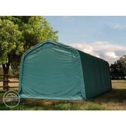 INTENT24.FR Abri Tunnel 3,3x7,2 M, PVC Env. 550g/m², Vert Foncé, Ancrâge Sol Dur - Vert -Pergola Soldes 27941881 4