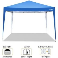 BETTER MAISON Tonnelle Pliante à Angle Droit 3x3M Instantané Imperméable UV Extérieur Hauteur Ajustable Avec Transport Sac Bleu - Bleu -Pergola Soldes 27956093 5