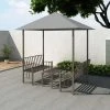 TRUE DEAL Chapiteau De Jardin Avec Table Et Bancs 2,5x1,5x2,4m Anthracite -Pergola Soldes 28558073 1