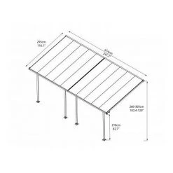PALRAM Toit Terrasse FERIA 3 X 6 - Gris 9 PALRAM Toit Terrasse FERIA 3 X 6 - Gris -Pergola Soldes 28588315 4