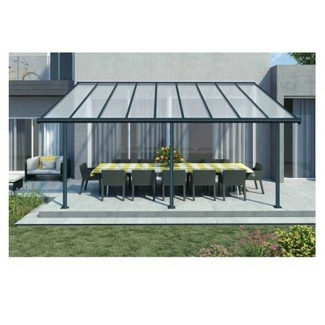 PALRAM Toit Terrasse SIERRA PATIO COVER 3x5 - Gris (Aluminium & Polycarbonate) 5 PALRAM Toit Terrasse SIERRA PATIO COVER 3x5 - Gris (Aluminium & Polycarbonate) – Image 3