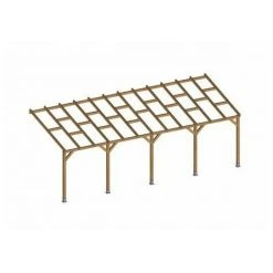 CHALET & JARDIN Toit Couv'Terrasse® En Bois 3x7,4 M - Sans Toit Polycarbonate