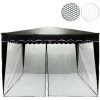 MAXSTORE Instent® Moustiquaire Pour Tonnelle 3 X 3m Coloris Noir, 2 Fermetures à Glissières Et Sangles Scratch Pour Fixation Des Panneaux Latéraux -Pergola Soldes 28603851 1